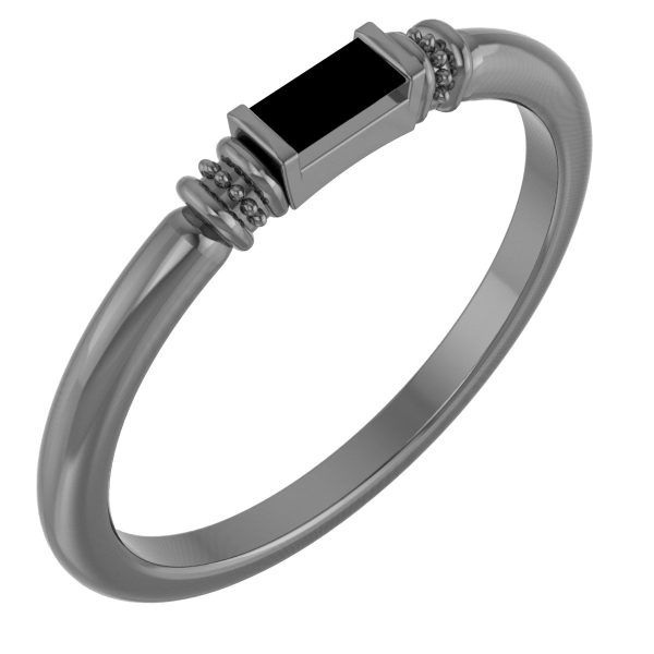 14K Yellow Lab-Grown Blue Sapphire Stackable Ring