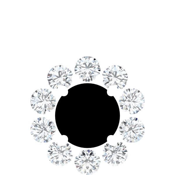 14K White Lab-Grown Blue Sapphire & 1/2 CTW Natural Diamond Pendant