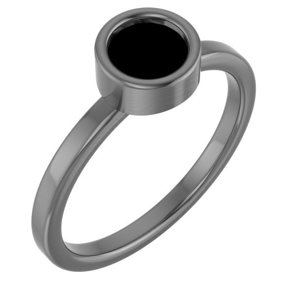 Rhodium-Plated Sterling Silver 5.5 mm Natural Mozambique Garnet Ring