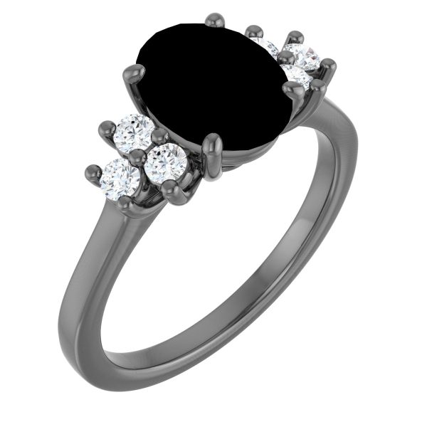 14K Yellow Natural Mozambique Garnet & 1/4 CTW Natural Diamond Ring
