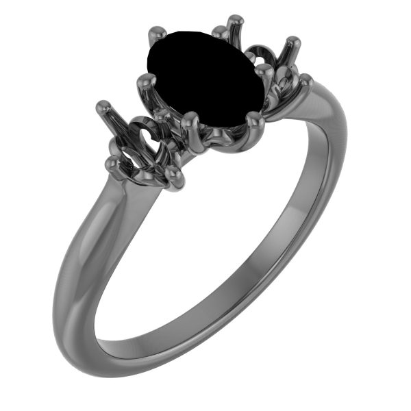 Platinum 7x5 mm Oval Natural Mozambique Garnet Ring