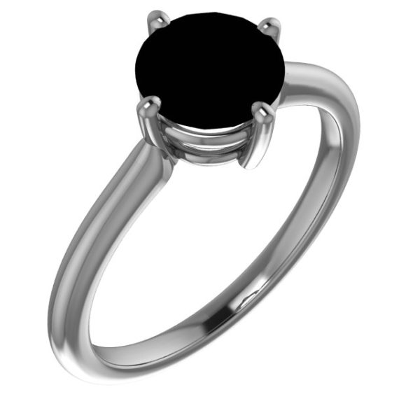 14K White Natural Amethyst Ring