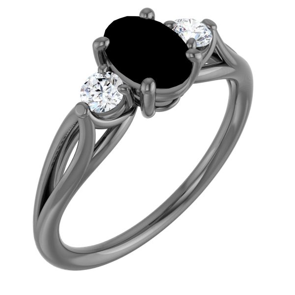 14K White Natural Amethyst & 1/5 CTW Natural Diamond Ring