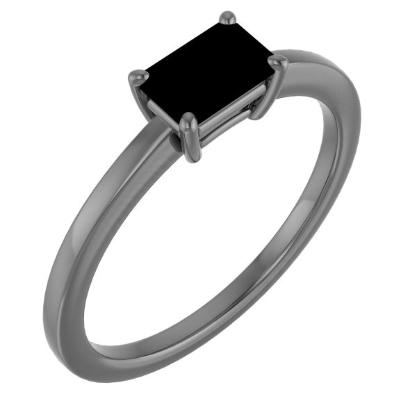 14K Rose Lab-Grown Emerald Ring